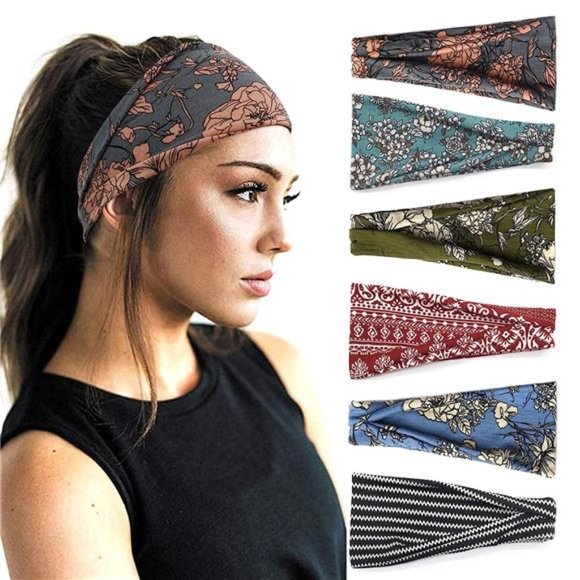 Accessories - 6 Pack Boho Headbands For Women Fashion Wide Headband Yoga Workout Head Bands